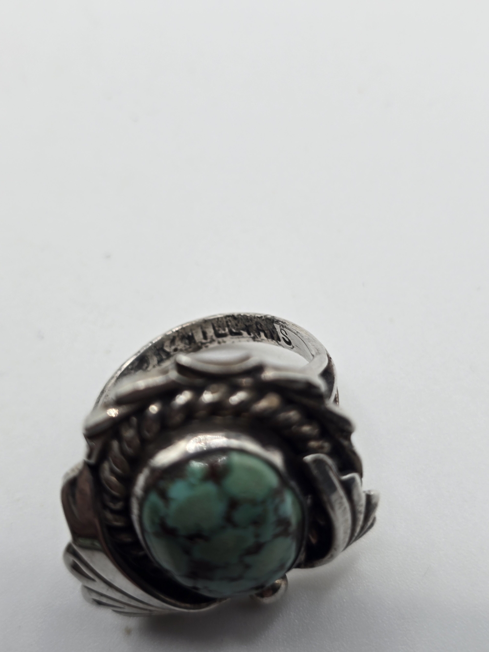 Vintage R. Williams Navajo Sterling Silver Turquoise Stone Parure - Picture 3 of 16